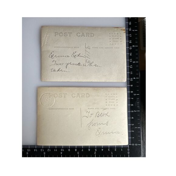 Antique RPPC Postcard Portraits Erma Edin Ephemera EW Pyoer & Stalley Studios - Picture 4 of 4